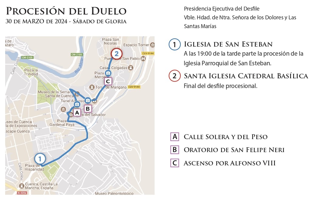 Itinerario Sábado de Gloria Cuenca 1 Plano Itinerario Procesion del Duelo Cuenca