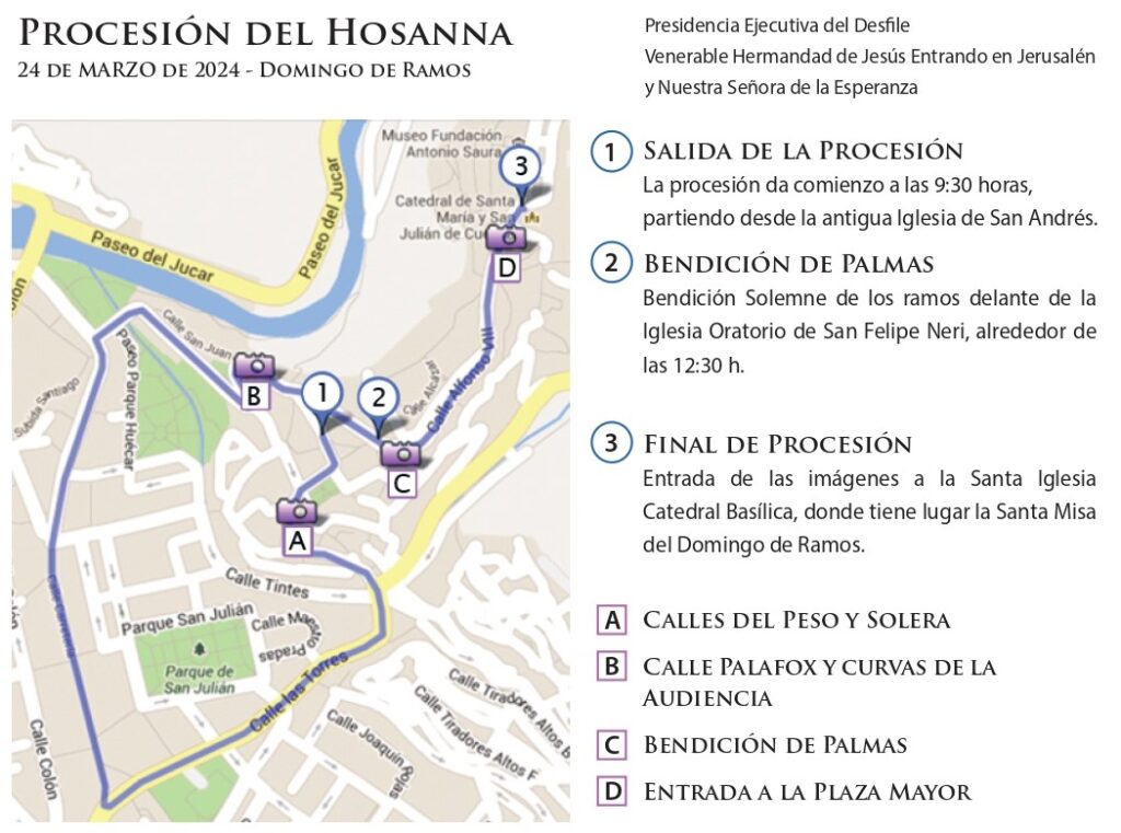 Itinerario Domingo de Ramos Cuenca 1 Plano Itinerario Procesion del Hosanna Cuenca