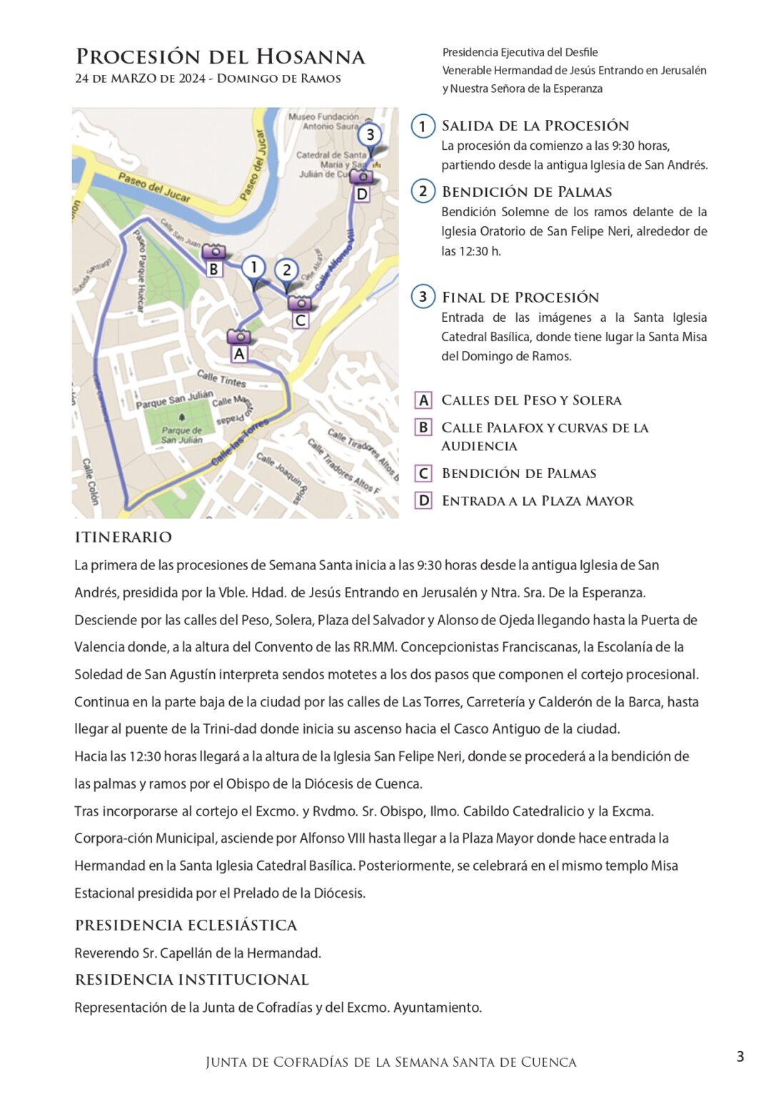 Itinerario Domingo de Ramos Cuenca 2 Procesiones Domingo de Ramos Cuenca