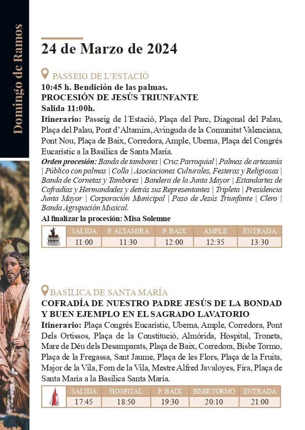 Itinerario Domingo de Ramos Elche 2 Procesiones Domingo de Ramos Elche 1
