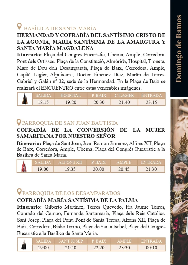 Itinerario Domingo de Ramos Elche 3 Procesiones Domingo de Ramos Elche 2