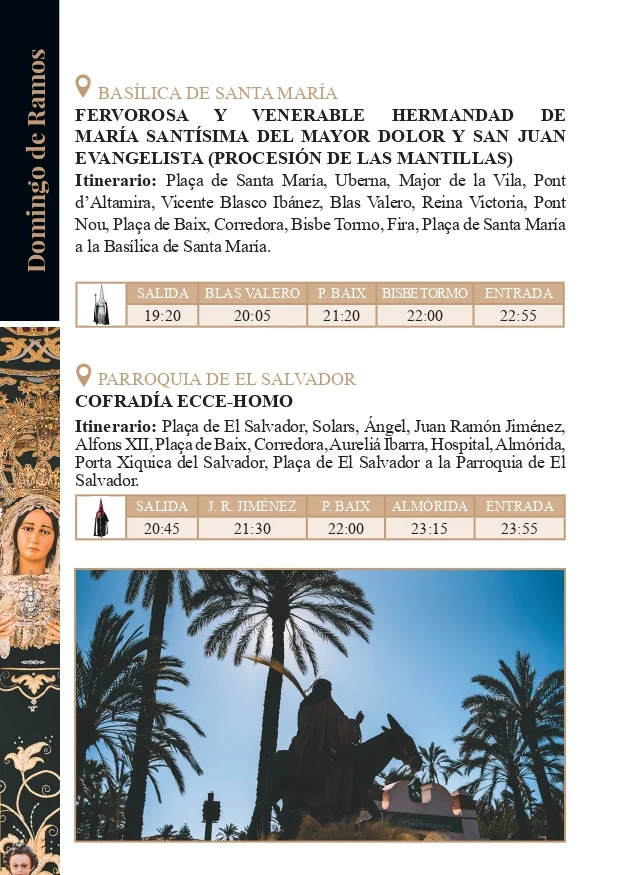 Itinerario Domingo de Ramos Elche 4 Procesiones Domingo de Ramos Elche 3