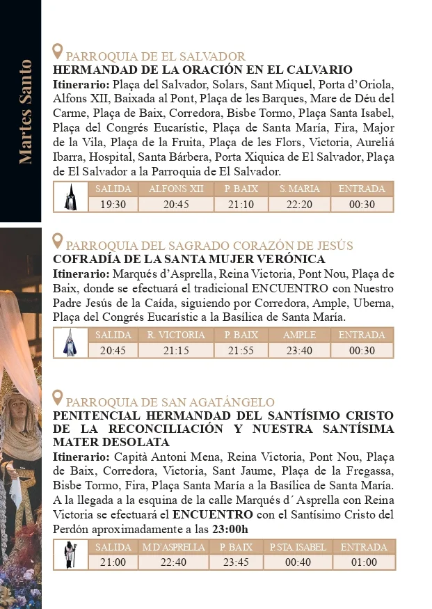 Itinerario Martes Santo Elche 3 Procesiones Martes Santo Elche 2