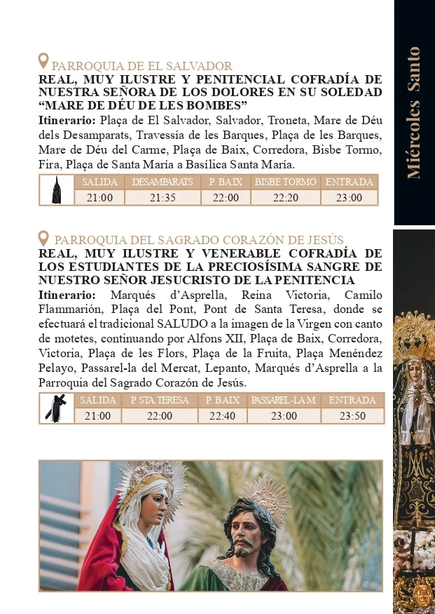Itinerario Miércoles Santo Elche 4 Procesiones Miercoles Santo Elche 3