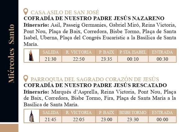 Itinerario Miércoles Santo Elche 5 Procesiones Miercoles Santo Elche 4