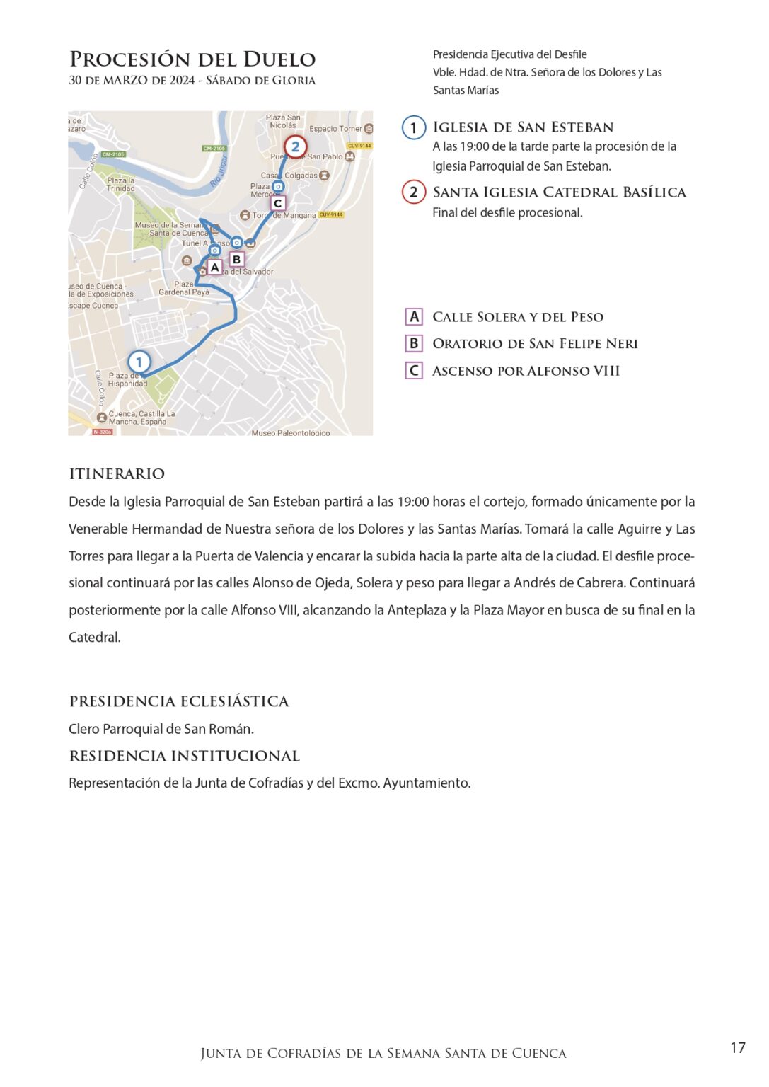 Itinerario Sábado de Gloria Cuenca 2 Procesiones Sabado de Gloria Cuenca